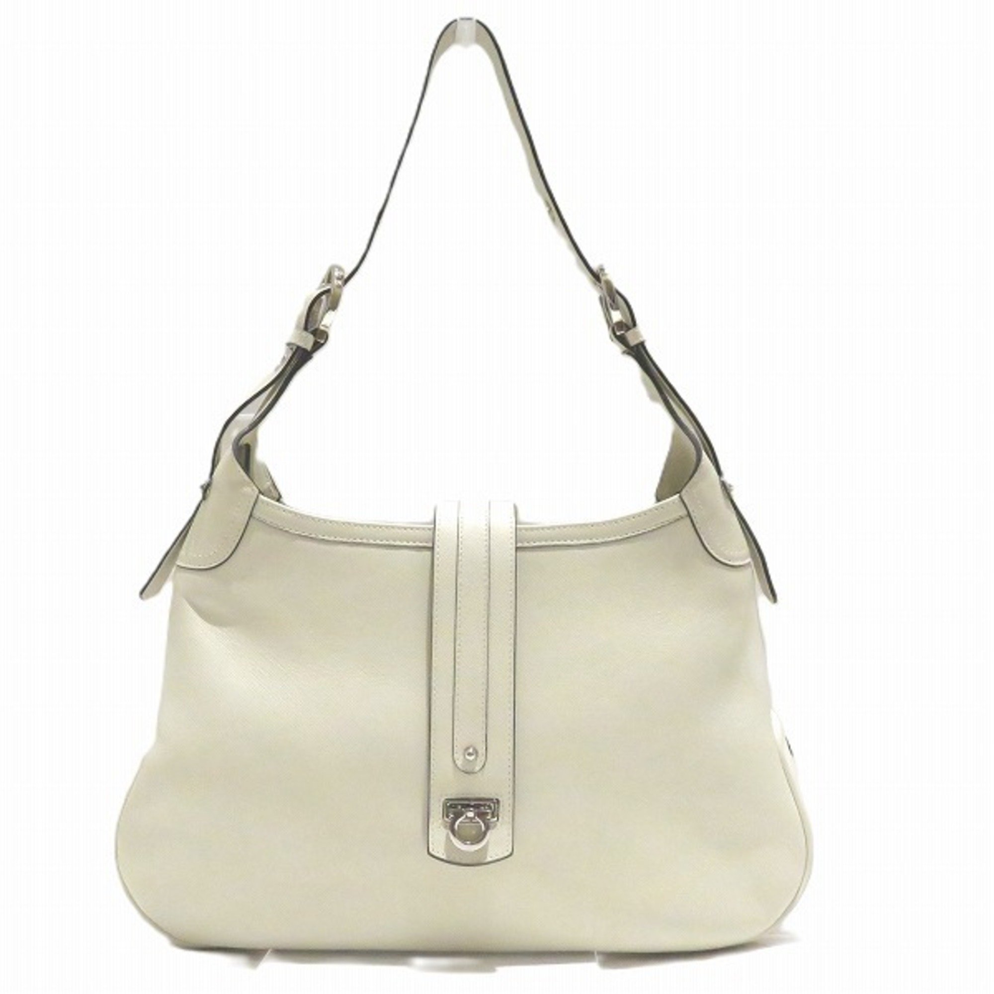 Salvatore Ferragamo Ferragamo Gancini Off-White AU21 6322 Bag Shoulder Women's