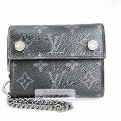 Louis Vuitton Monogram Eclipse Chain Compact Wallet M63510 Tri-fold for Men