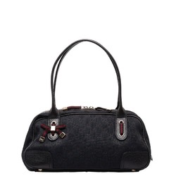 Gucci GG Canvas Princess Handbag 161720 Black Leather Women's GUCCI