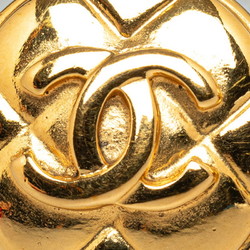 Chanel Coco Mark Matelasse Earrings Gold Plated Women's CHANEL