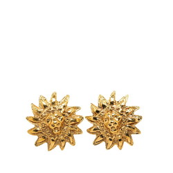 Chanel Coco Mark Lion Earrings Gold Plated Women's CHANEL