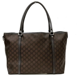 GUCCI GG pattern nylon canvas x leather tote bag 265695 Bag Tote Women's