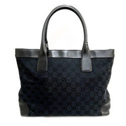 GUCCI GG Canvas 002-1119 Black Handbag Tote Bag for Women