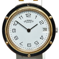 Hermes Clipper Watch Quartz White Dial Stainless Steel Plated Women's HERMES