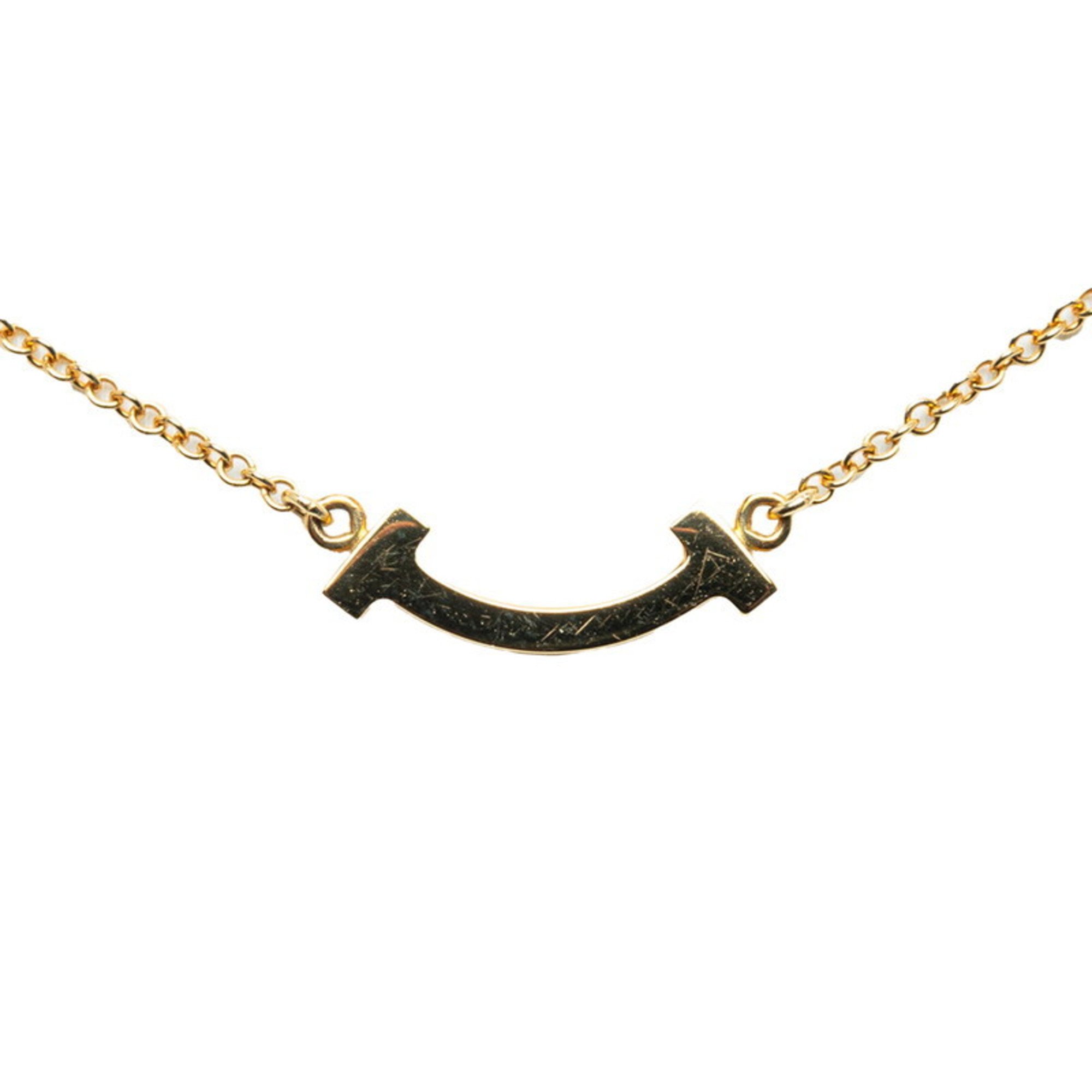 Tiffany T Smile Pendant Necklace K18YG Yellow Gold Women's TIFFANY&Co.