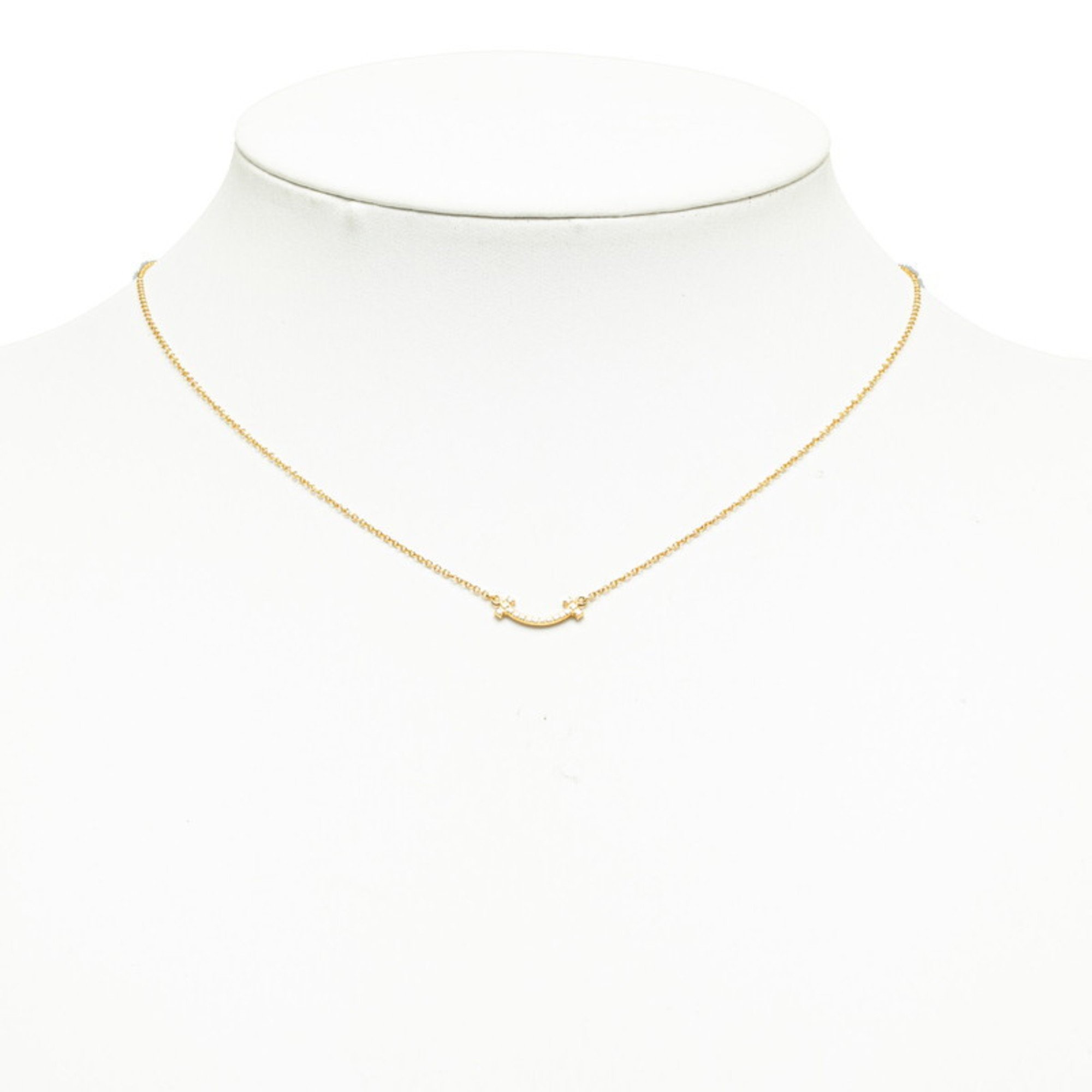 Tiffany T Smile Pendant Necklace K18YG Yellow Gold Women's TIFFANY&Co.