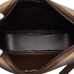 Burberry Check Shoulder Bag Khaki Canvas Leather Women's BURBERRY