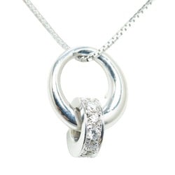 Celine K18WG White Gold Diamond Ring Venetian Chain Necklace Women's CELINE