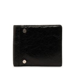Balenciaga Square Bi-fold Wallet Compact 542001 Black Leather Women's BALENCIAGA