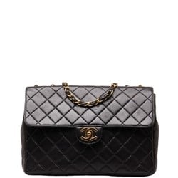 Chanel Matelasse Coco Mark Chain Shoulder Bag Black Gold Leather Women's CHANEL