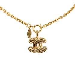 Chanel Coco Mark Matelasse Necklace Gold Plated Women's CHANEL