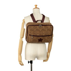 Gucci Double G Star Backpack 704946 Brown Wool Leather Women's GUCCI