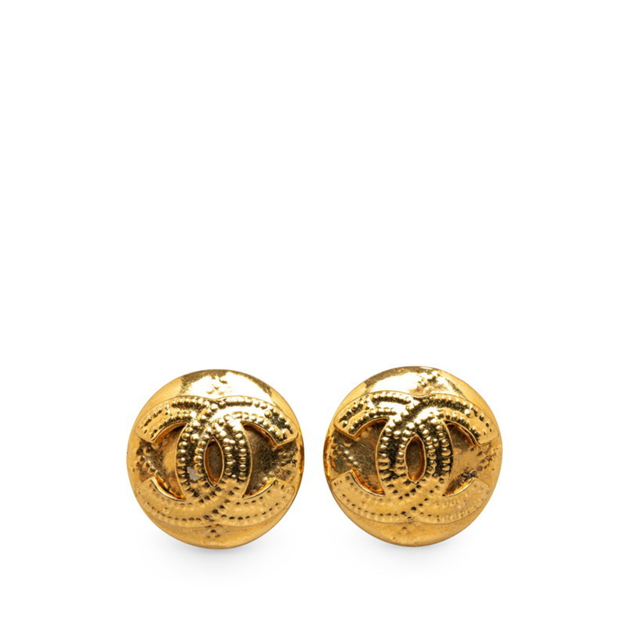 Chanel Coco Mark Earrings Gold Plated Women's CHANEL