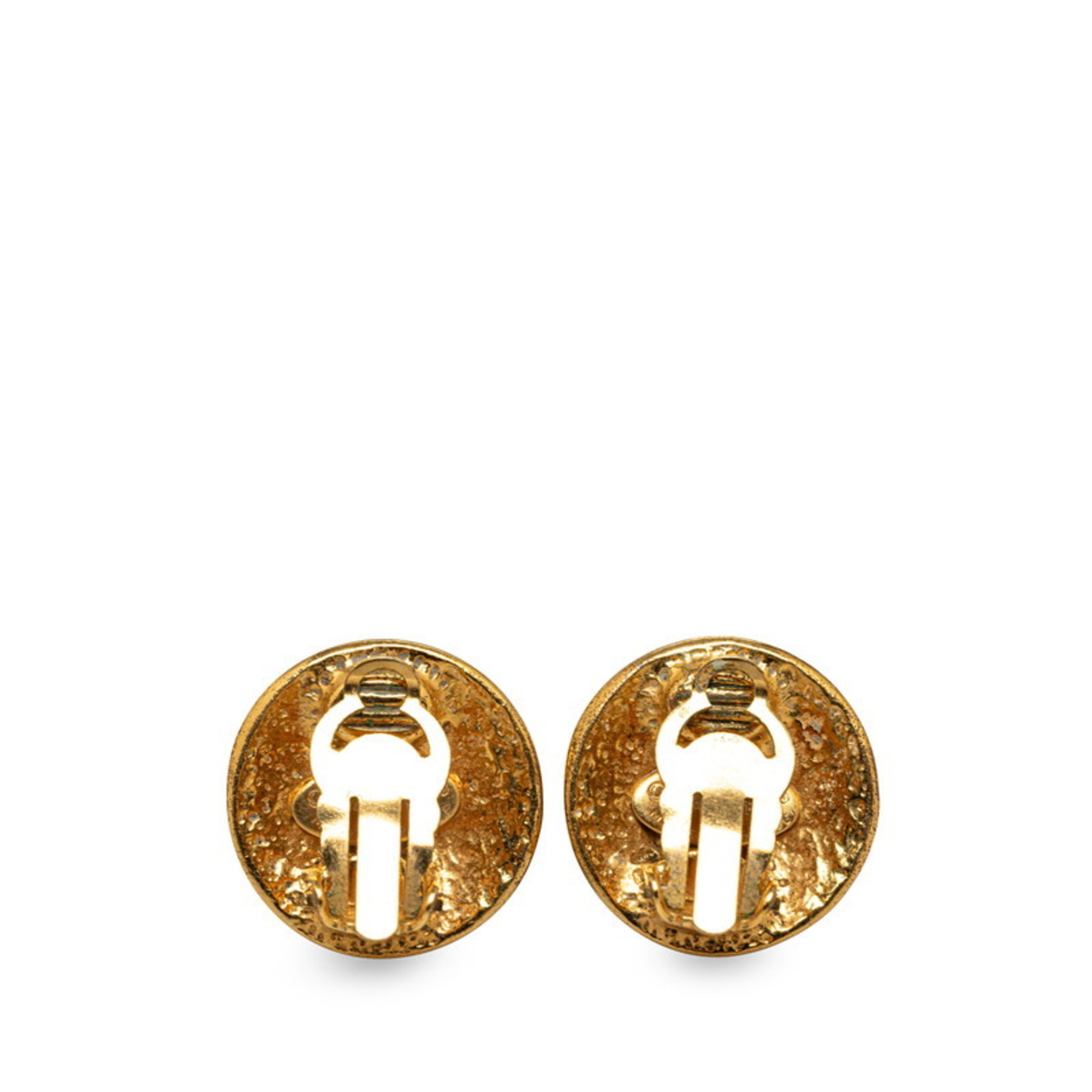 Chanel Coco Mark Earrings Gold Plated Women's CHANEL