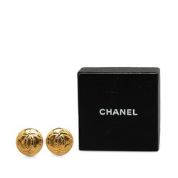 Chanel Coco Mark Earrings Gold Plated Women's CHANEL