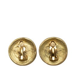Chanel Coco Mark Round Earrings Gold Plated Women's CHANEL