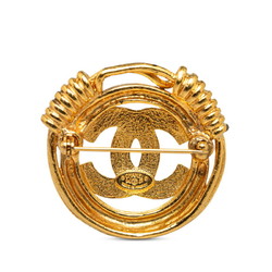 Chanel Coco Mark Brooch Gold Plated Women's CHANEL