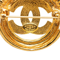 Chanel Coco Mark Brooch Gold Plated Women's CHANEL