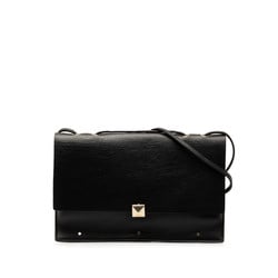 Valentino Studded Handbag Shoulder Bag Black Leather Women's