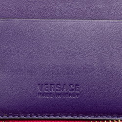 Versace Medusa Round Bi-fold Wallet Pink Gold Leather Women's VERSACE