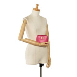 Versace Medusa Round Bi-fold Wallet Pink Gold Leather Women's VERSACE