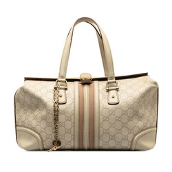 Gucci Guccissima Handbag Boston Bag 150335 White Pink Leather Women's GUCCI