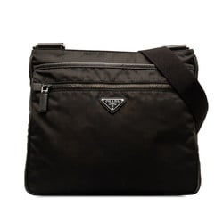 Prada Triangle Plate Shoulder Bag 2VH251 Black Nylon Women's PRADA