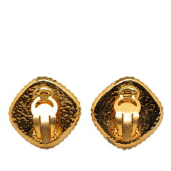 Chanel Coco Mark Earrings Gold Plated Women's CHANEL