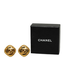 Chanel Coco Mark Earrings Gold Plated Women's CHANEL