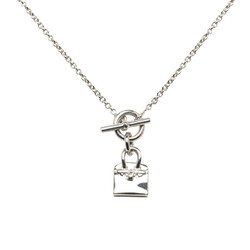 Hermes Amulet Birkin Motif Necklace Silver Metal Women's HERMES