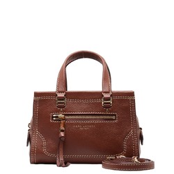 MARC JACOBS Embossed Handbag Shoulder Bag 2way M0015022 900 Brown Leather Women's