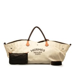 Hermes Cavalier handbag shoulder bag beige brown canvas ladies HERMES
