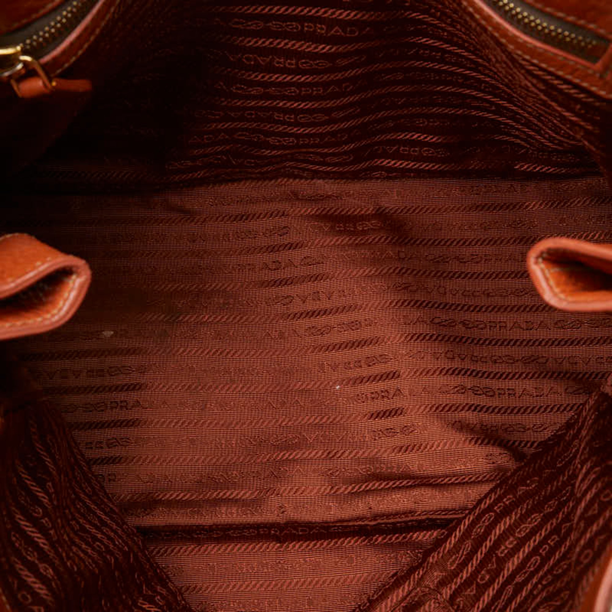 Prada Tote Bag BR4482 Orange Leather Women's PRADA