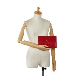 Louis Vuitton Epi Montaigne 27 Clutch Bag Second M52657 Castilian Red Leather Women's LOUIS VUITTON