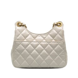 Chanel Matelasse Coco Mark Chain Shoulder Bag White Leather Women's CHANEL