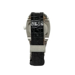 BVLGARI Ergon Watch EG30S Quartz Black Dial Leather Stainless Steel Women's