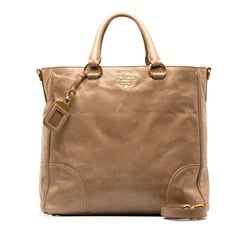 Prada Vitello Shine Handbag Shoulder Bag BN2326 Beige Gold Leather Women's PRADA