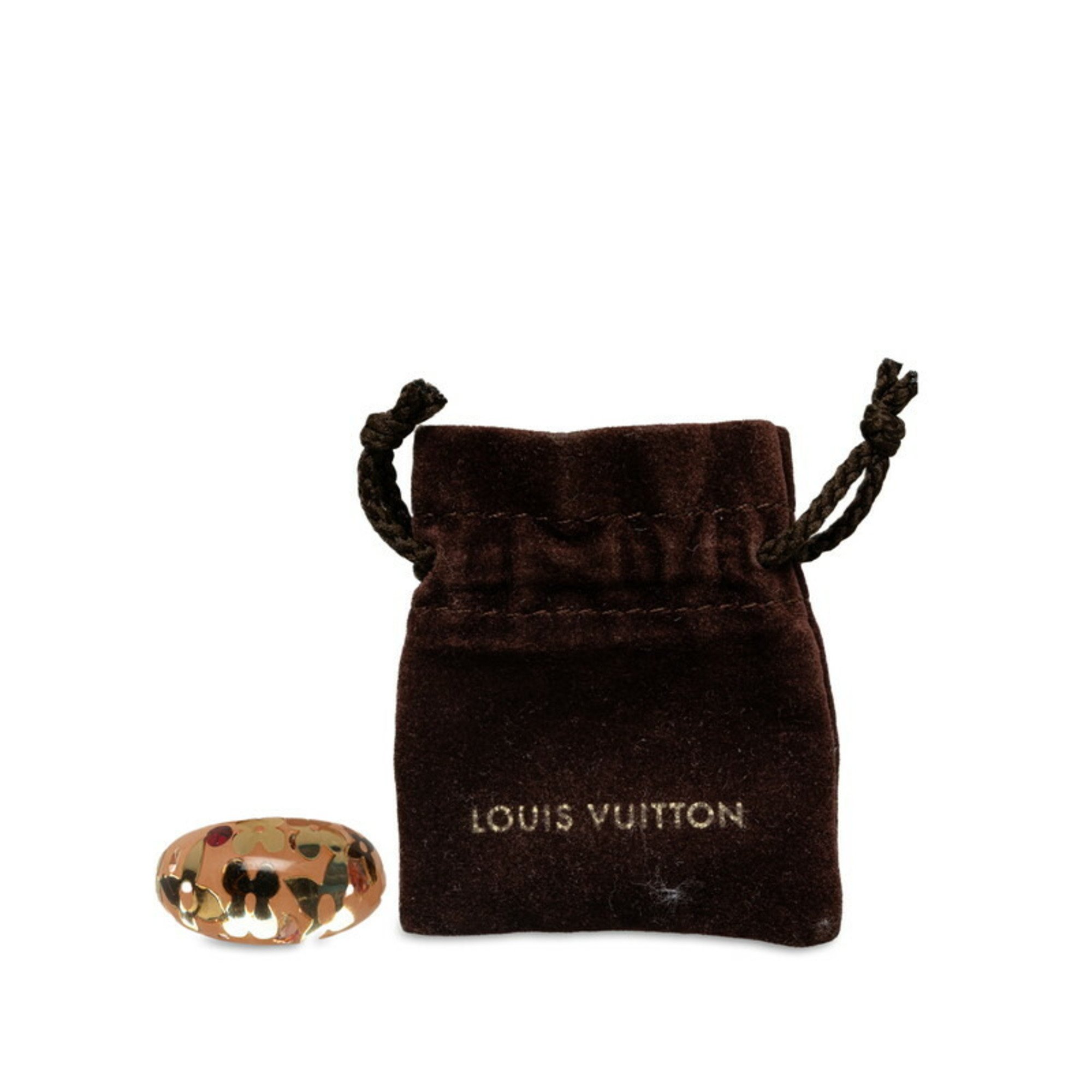 Louis Vuitton Berg Inclusion Ring M65311 Pink Gold Acrylic Resin Women's LOUIS VUITTON