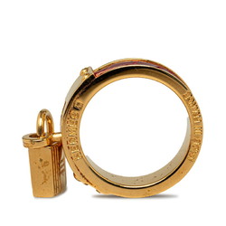 Hermes Padlock Scarf Ring Gold Red Plated Leather Women's HERMES