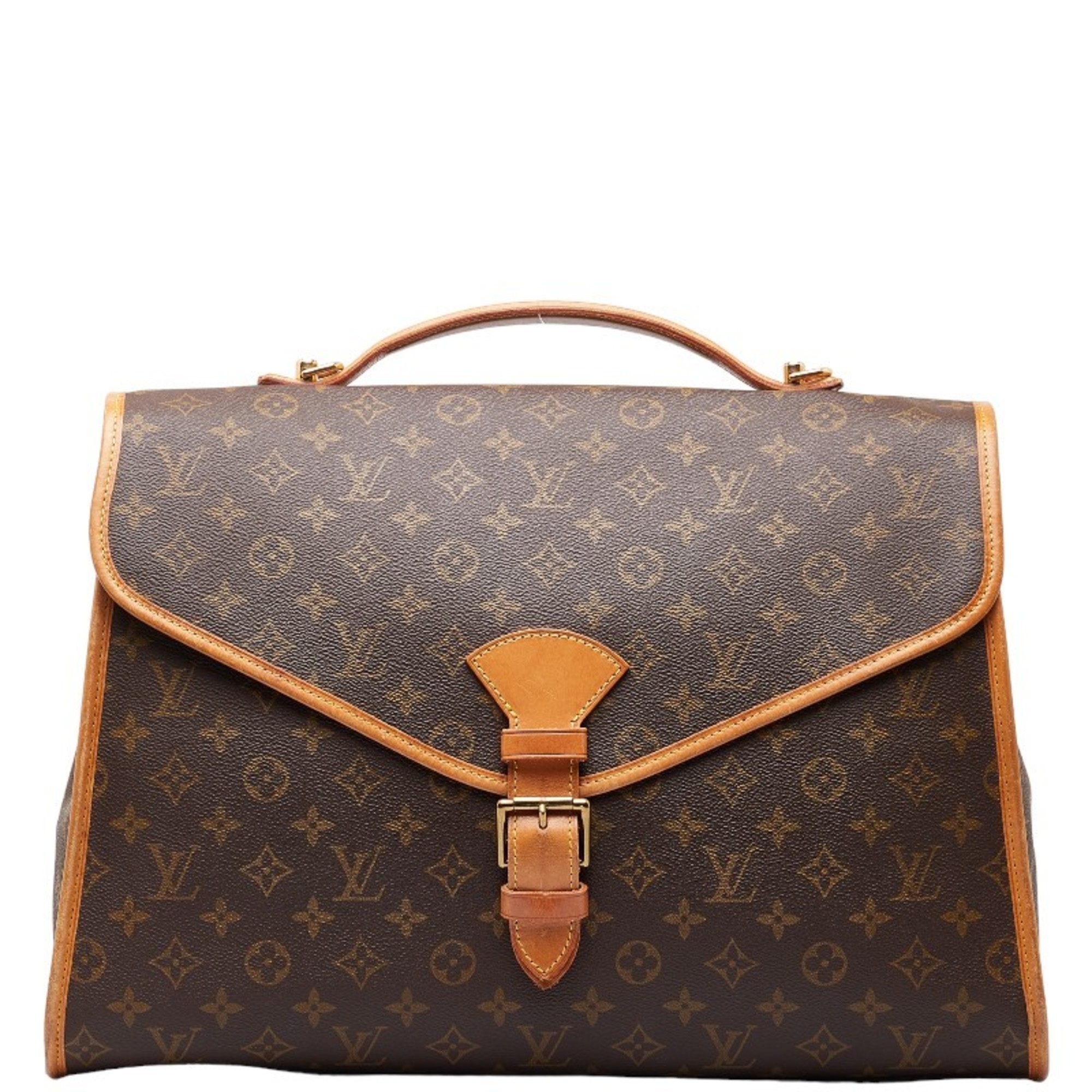 Louis Vuitton Monogram Beverly MM Handbag Bag M51120 Brown PVC Leather Men's LOUIS VUITTON