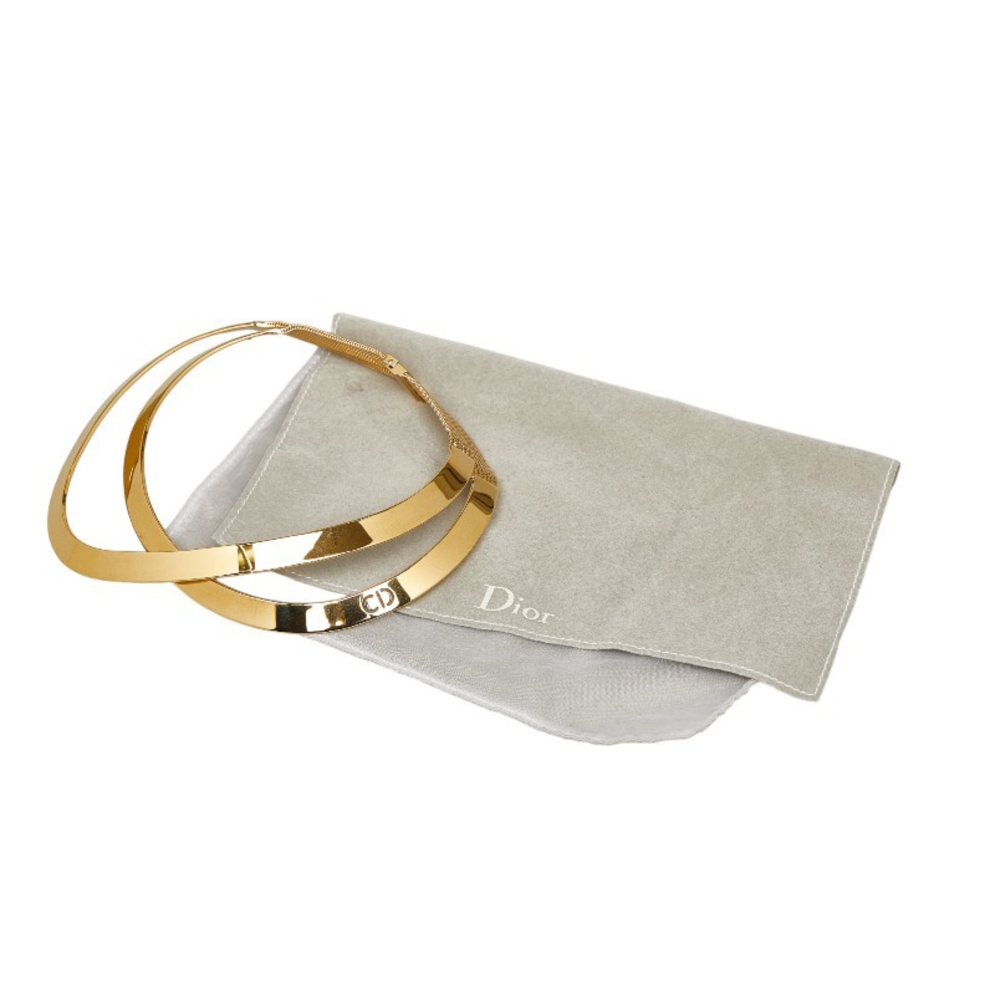 Christian Dior Dior Choker Necklace Gold Plated Women's