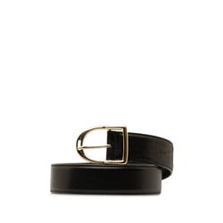 Gucci Belt 163503 Black Gold Leather Men's GUCCI
