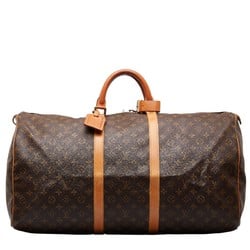 Louis Vuitton Monogram Keepall 60 Boston Bag Travel M41422 Brown PVC Leather Women's LOUIS VUITTON