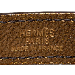 Hermes Charm Glove Holder Brown Gold Leather Women's HERMES