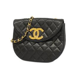 Chanel Shoulder Bag Matelasse Decacoco Chain Lambskin Black Women's