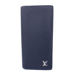 Louis Vuitton Long Wallet Taiga Portefeuille Brazza M30292 Navy Men's