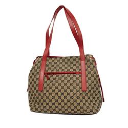 Gucci Tote Bag GG Canvas 019 0493 Brown Red Champagne Women's