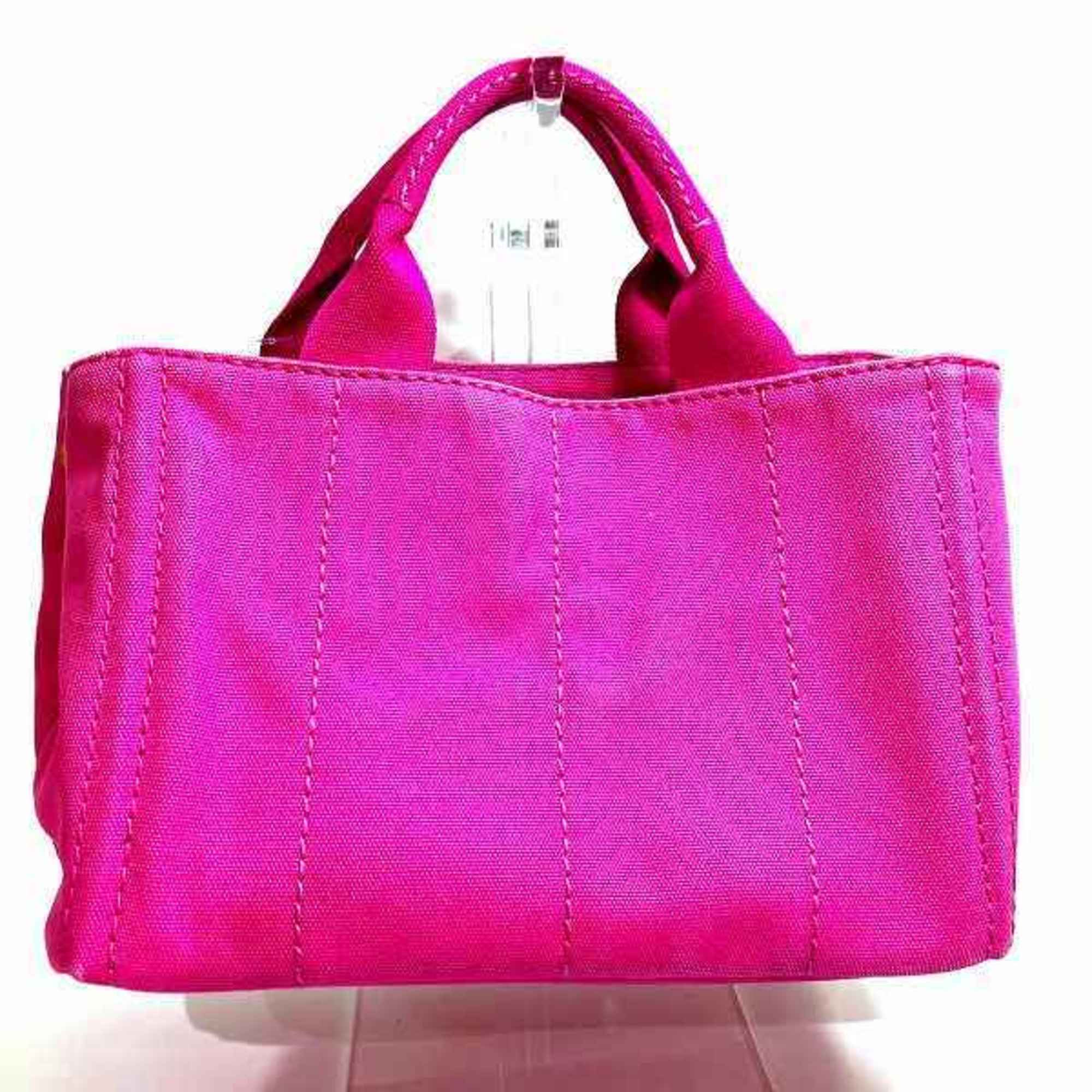 PRADA Canapa B2439G Pink Canvas Bag Tote for Women