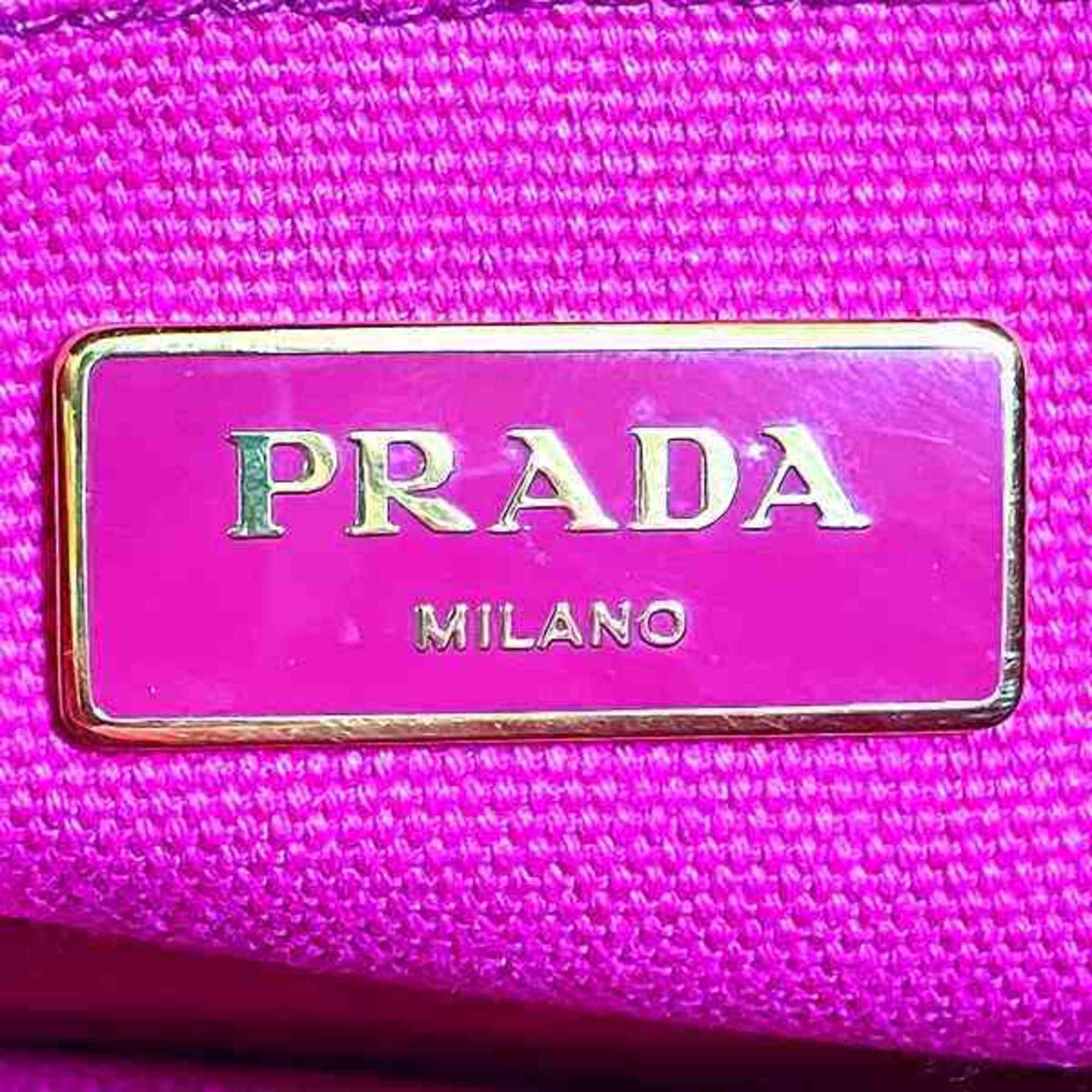 PRADA Canapa B2439G Pink Canvas Bag Tote for Women