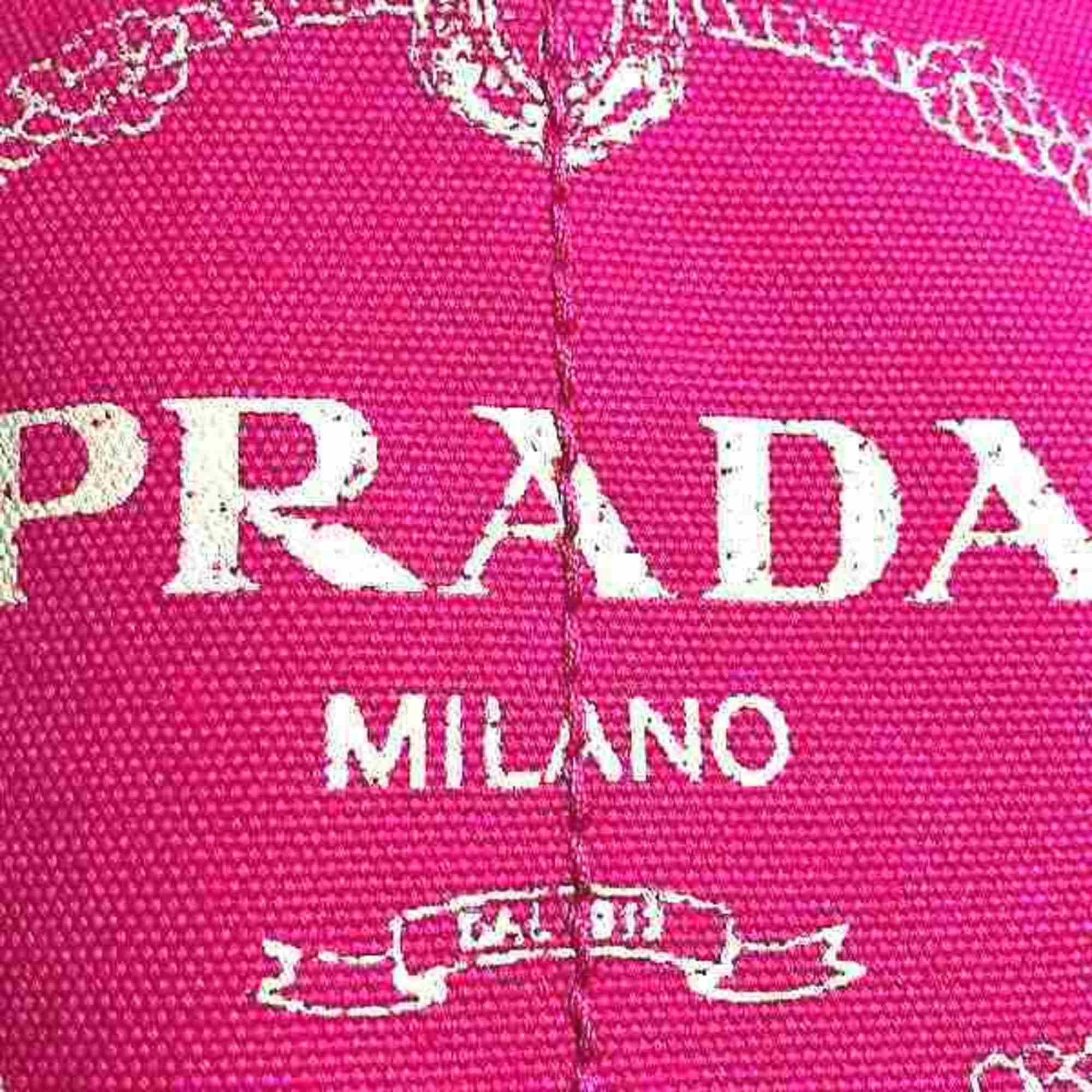 PRADA Canapa B2439G Pink Canvas Bag Tote for Women